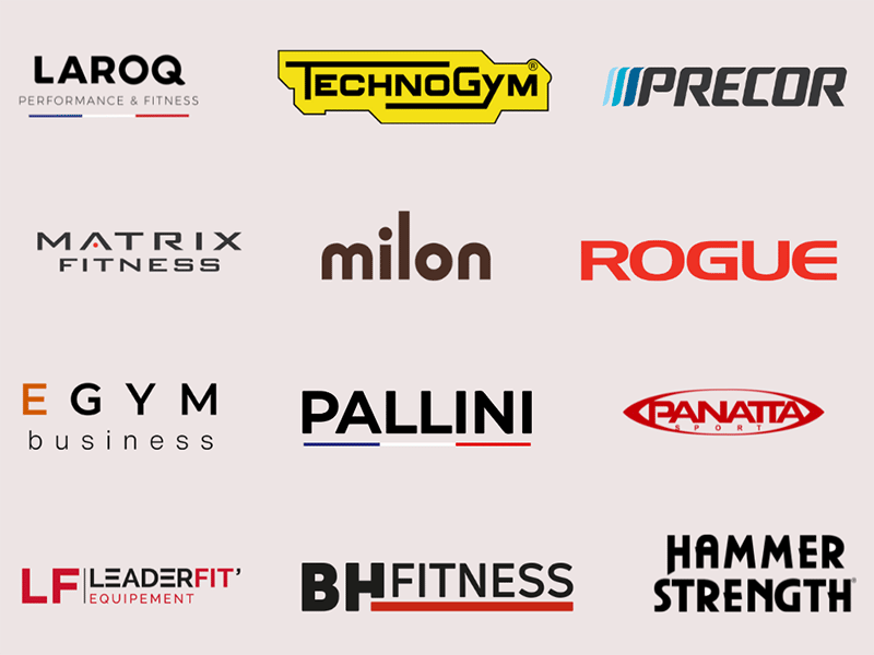 Logos d’équipementiers de club de fitness