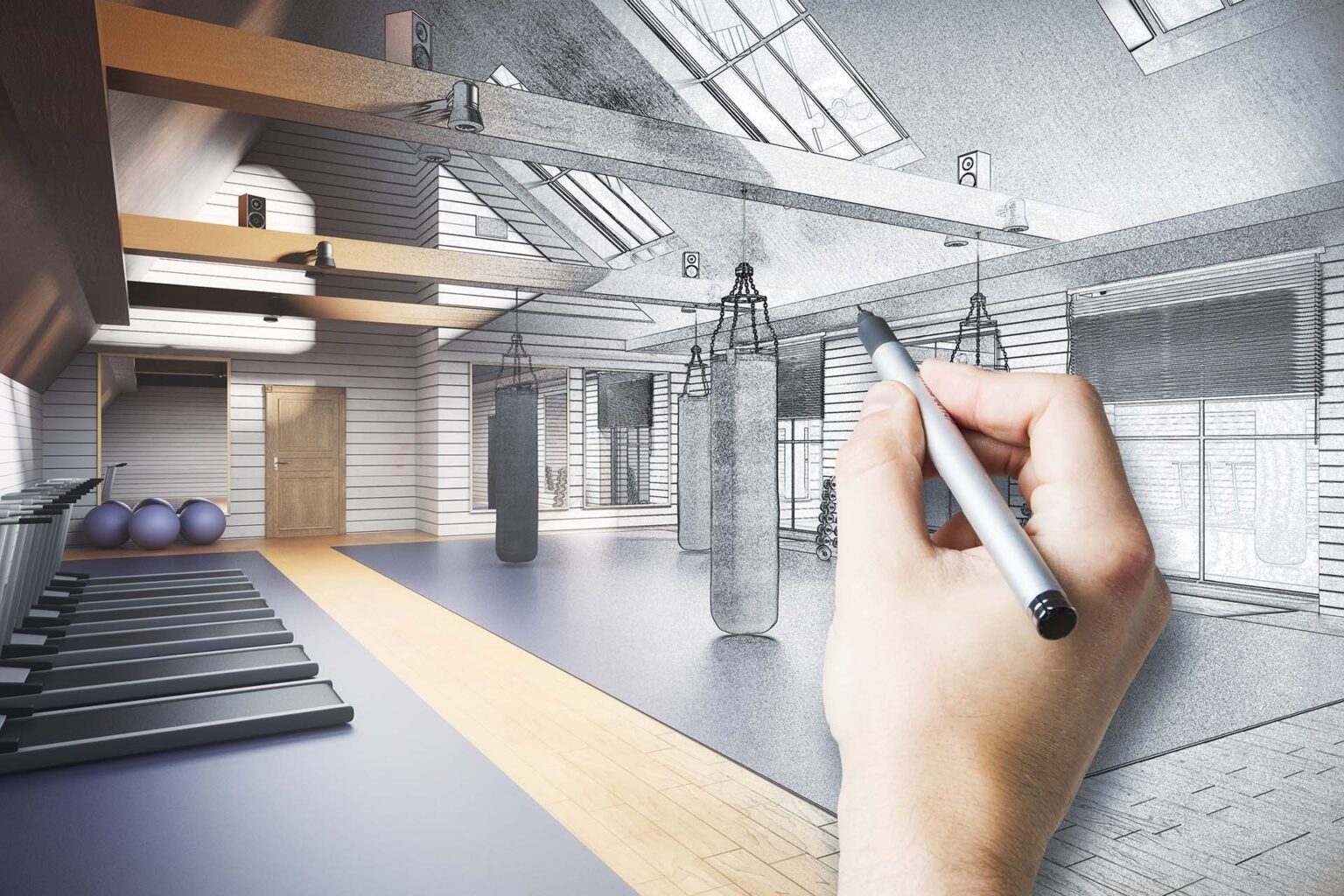 Dessin créatif pour ouvrir une salle de sport