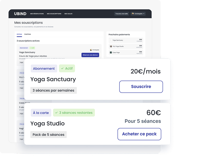 UBIND permet d’optimiser rapidement tout le processus de gestion des salles de fitness